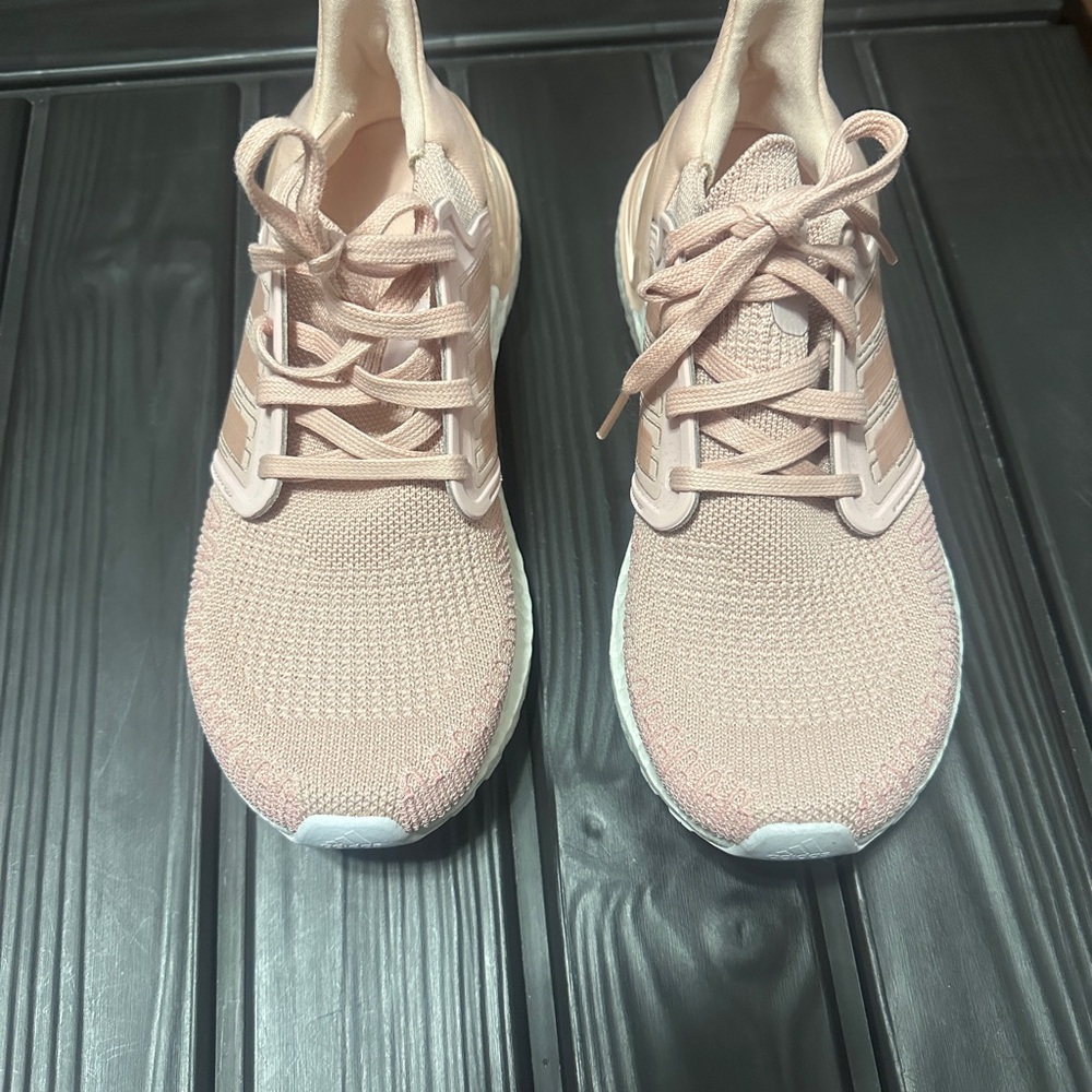 Adidas Pink Knit Mesh Running Shoes with Sock-Like Fit PRIMEBLUE